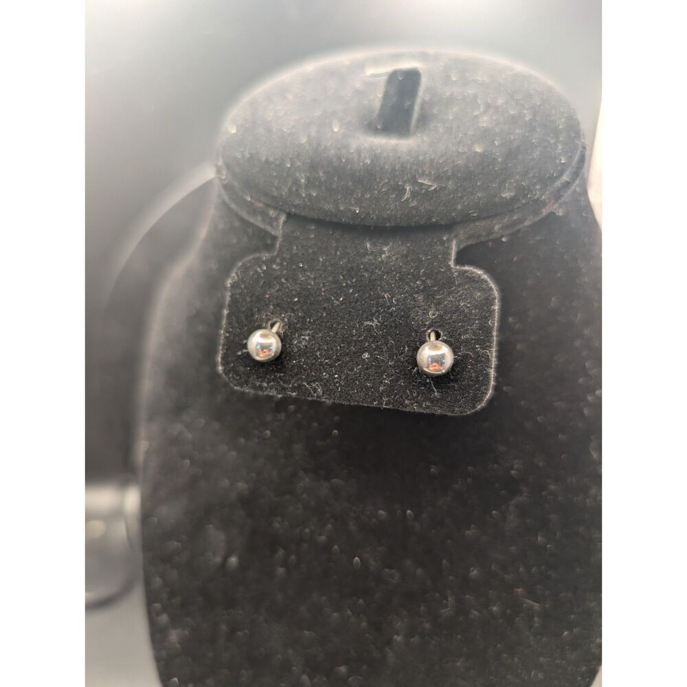 Sterling Silver Ball Stud Earrings • Stamped 925 • Classic Minimalist Pair